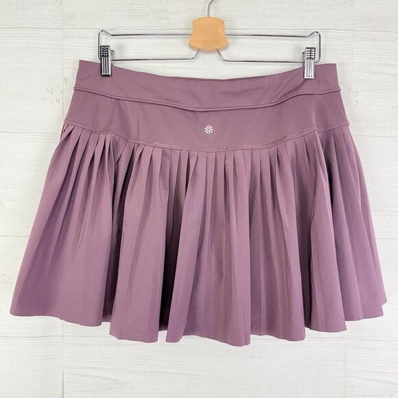Athleta‎ Advantage Jupe Skort Pleated Size Large Damask Mauve Tennis Pickleball - Picture 5 of 15